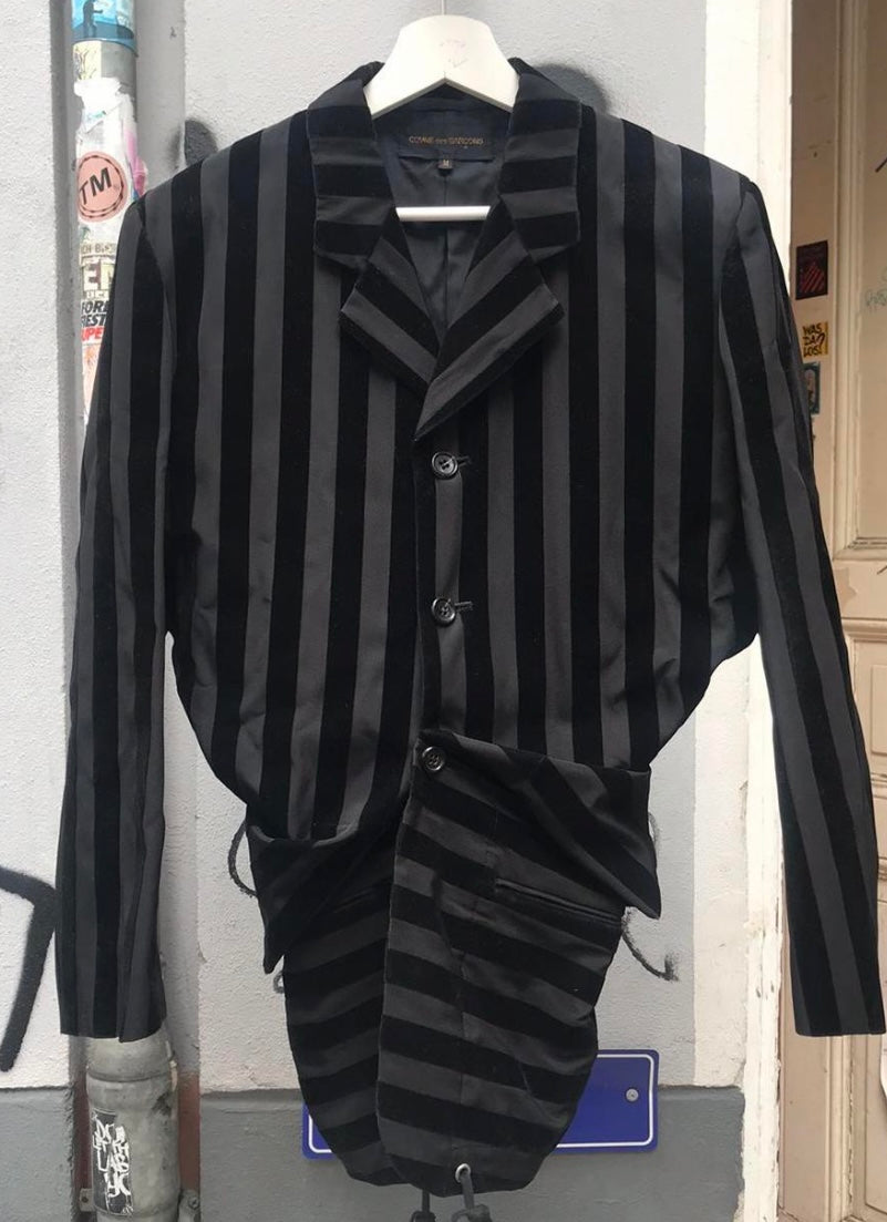 Comme des Garcons shirred jacket in stripe from 1990