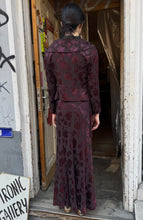 Load image into Gallery viewer, Lolita Lempicka floral jacquard jacket and skirt set in maroon
