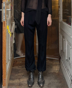 Yohji Yamamoto layered dress pants with zips in black