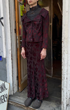 Load image into Gallery viewer, Lolita Lempicka floral jacquard jacket and skirt set in maroon
