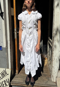 Junya Watanabe Peter Pan collared white cotton maxi dress – Ironic