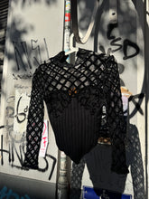 Load image into Gallery viewer, Christian Lacroix diamond cross mesh corsage top

