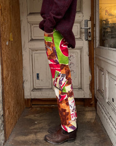 Christian Dior by John Galliano jeans / pants with multi color patchwork patterns