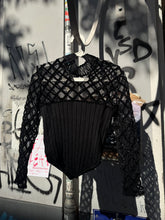 Load image into Gallery viewer, Christian Lacroix diamond cross mesh corsage top
