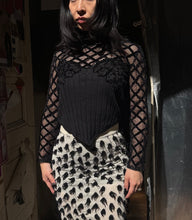 Load image into Gallery viewer, Christian Lacroix diamond cross mesh corsage top
