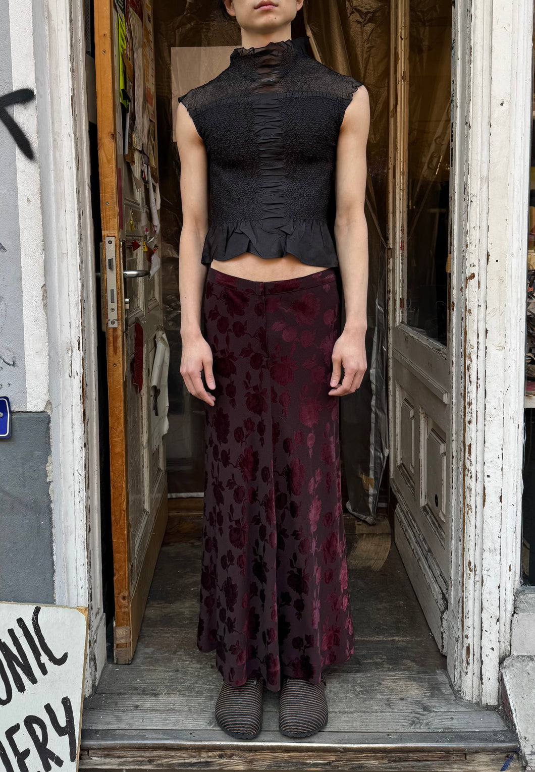 Reserved ! Yoshiki Hishinuma peplum black sheer top