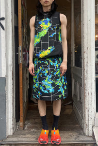 Prada vest and skirt in pixelated patterns