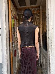 Reserved ! Yoshiki Hishinuma peplum black sheer top
