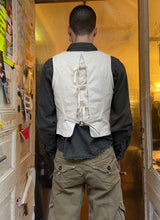Load image into Gallery viewer, Galliano leather vest with lacing and embroidered details
