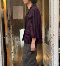 Load image into Gallery viewer, Junya Watanabe Man wool jacket in pink black stripes
