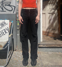 Load image into Gallery viewer, Versace low rised zip pants in black
