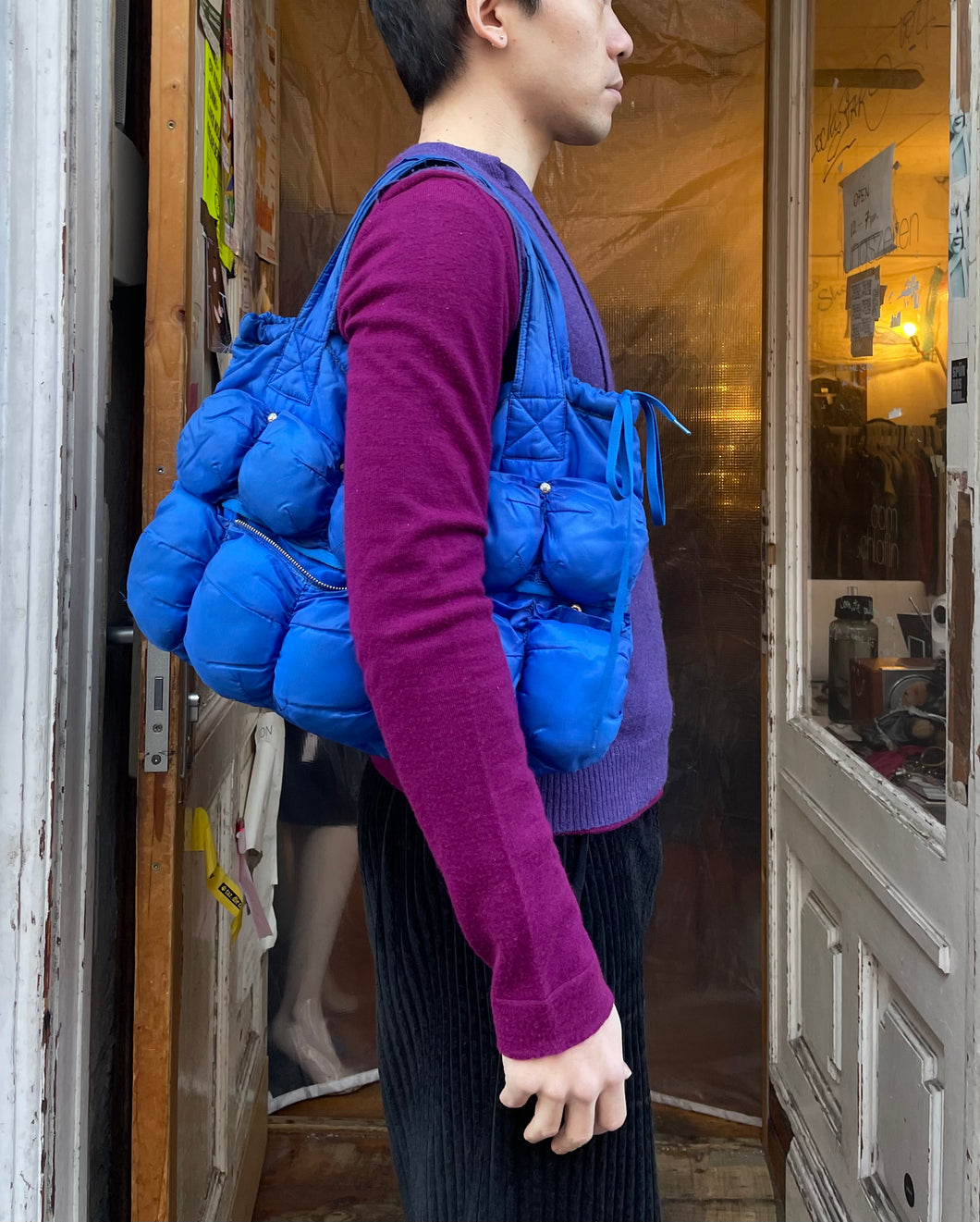Marithe Francois Girbaud puffy bag pokachu in blue