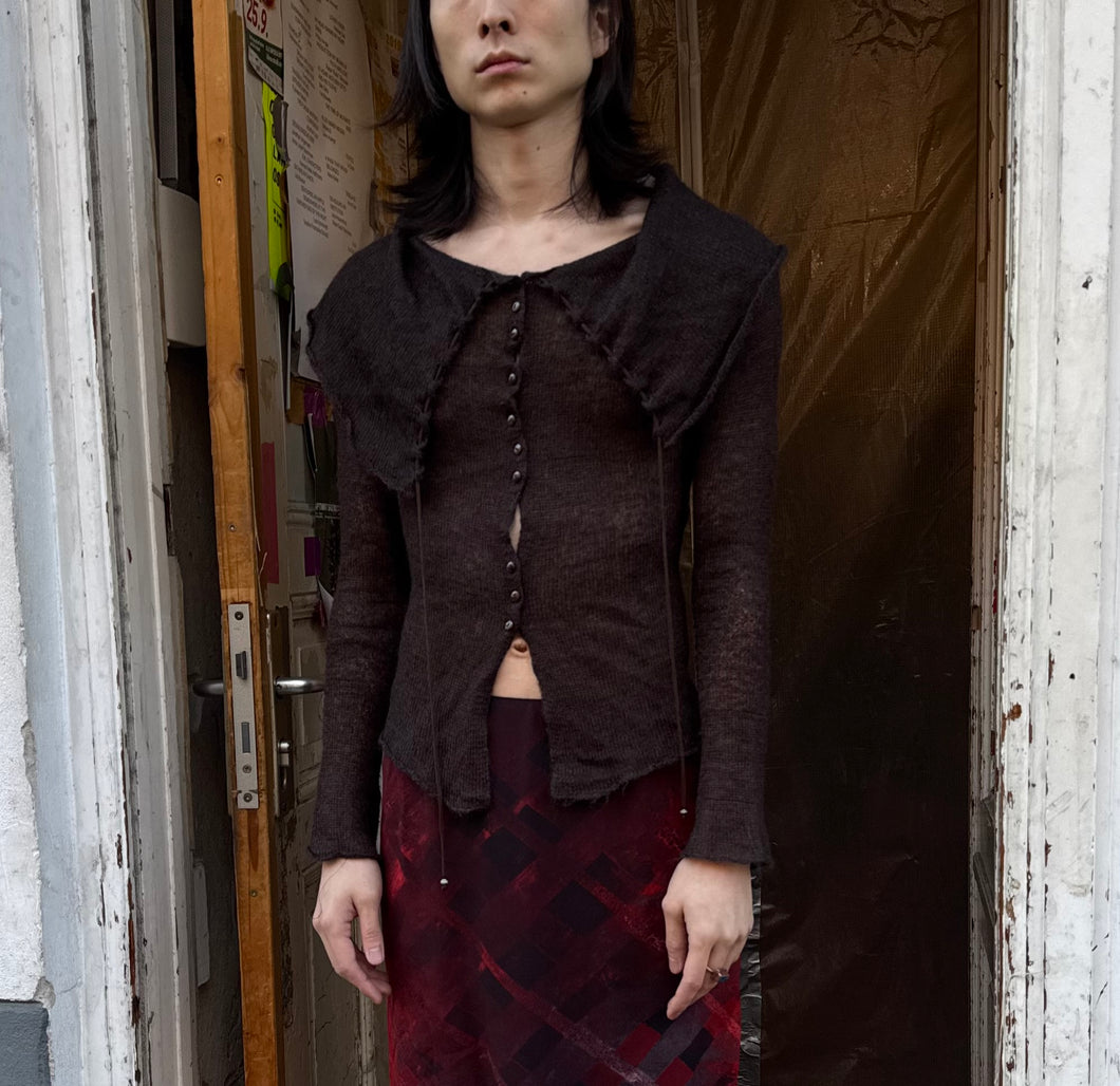 French brand mohair mix knit top