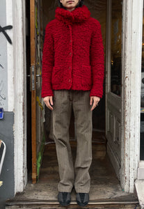 Issey Miyake knit jacket in red