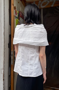 Atsuro Tayama white cotton cape blouse top