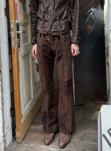 Load image into Gallery viewer, DNKY suede leather pants with embroidery details
