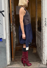 Load image into Gallery viewer, Undercover 2 way top / dress in navy x grey and white
