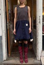 Load image into Gallery viewer, Undercover 2 way top / dress in navy x grey and white
