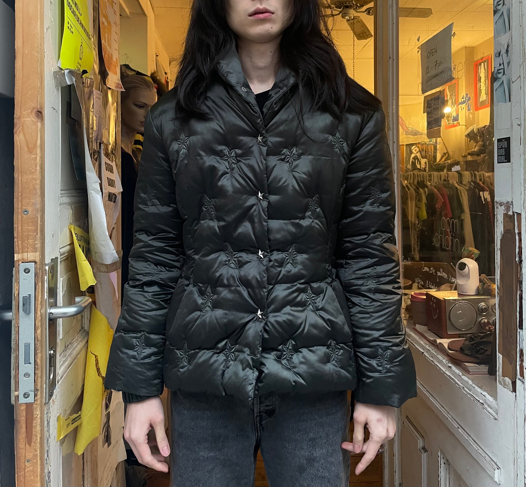 Down jacket shiny sales