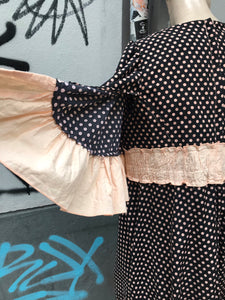 French vintage polka dot dress