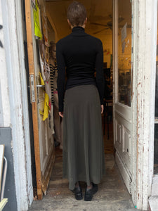 French wool x mesh layered dress