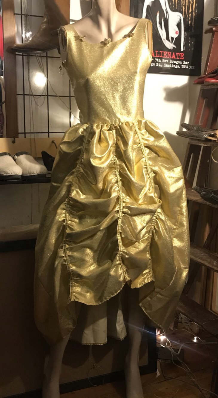 French dress in gold