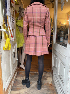 Vivienne Westwood wool suit in pink plaid